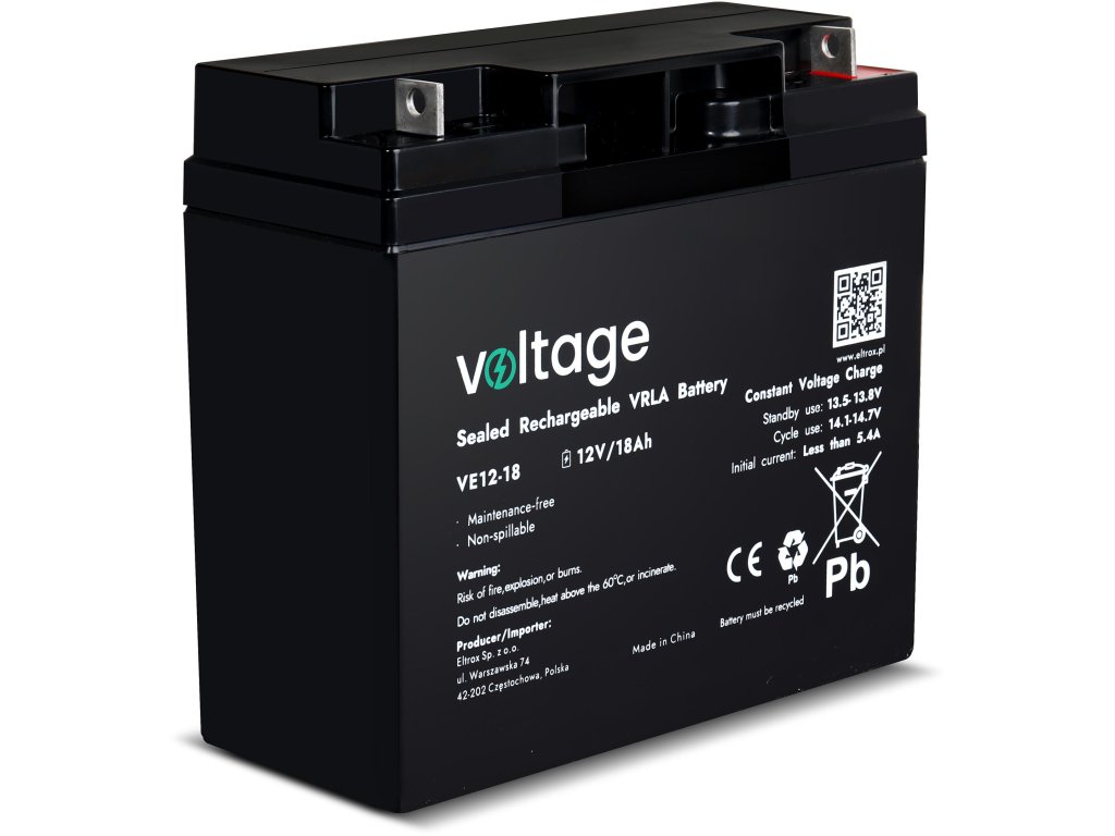 akumulator agm voltage 12v 18ah ve1218 e7b636ff6b11a