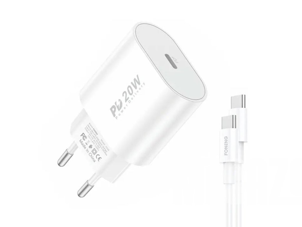 Foneng PD 3.0 EU39 20W sieťová nabíjačka + kábel Type-C na Type C