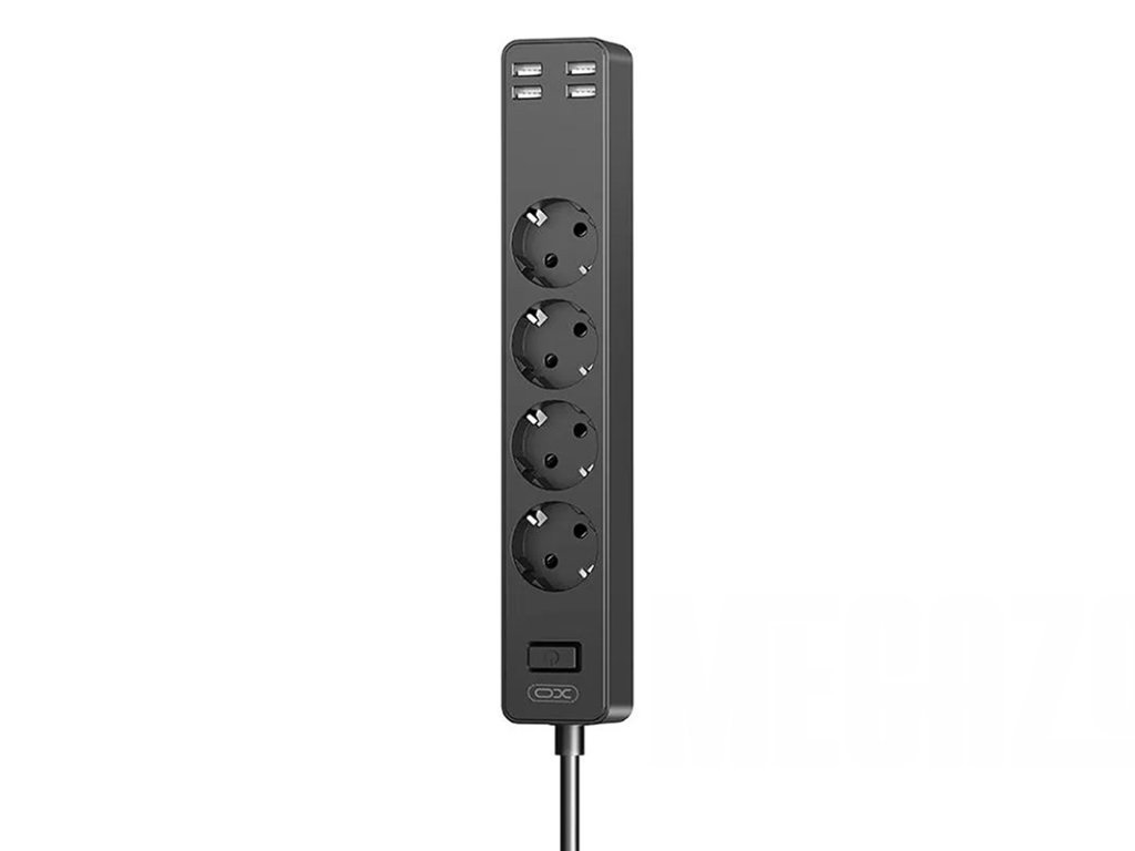 Napájacia lišta XO WL10 4USB 1,8 m (čierna)