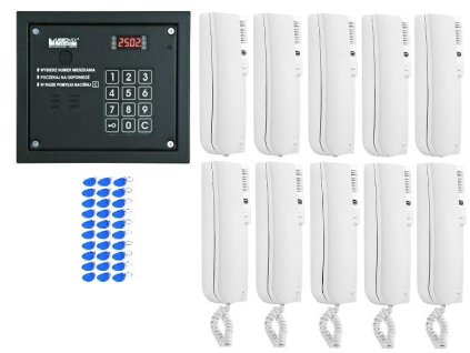 laskomex system domofonu 10 lokatorw 1 wejcie czytnik rfid 1558704804
