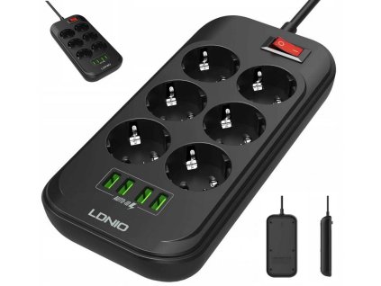 listwa zasilajca 6 gniazd 4x usb przeduacz se6403 af55cf55056a4