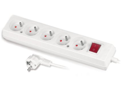 przeduacz z piciokrotnym gniazdem z wycznikiem 3x2p z 10a 15m biay d1d8c6a64e3fe