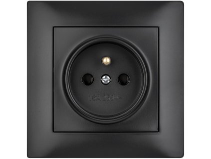 gniazdo pojedyncze z uziemieniem vcx lc 13 czarny d657c7b531a0a