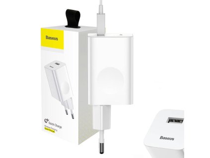 Rýchlonabíjačka Baseus, USB, QC 3.0, 24 W (biela)