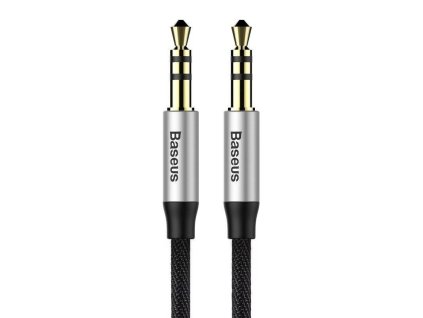 Baseus Yiven 1 m audio kábel AUX 3,5 mm mini jack (čierny/strieborný)