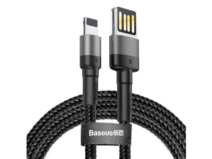 Lightning USB kábel (obojstranný) Baseus Cafule 2,4 A 1 m (sivo-čierny)