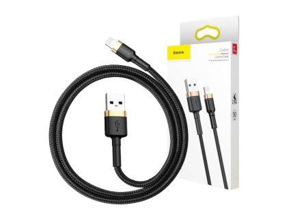 Kábel Baseus Cafule USB Lightning 2A 3 m (zlatý+čierny)