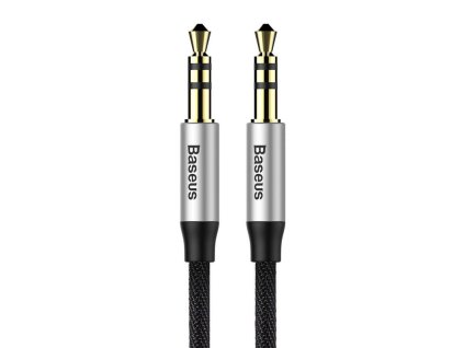Baseus Yiven Audio kábel 3,5 samec Audio M30 1,5 m strieborný + čierny