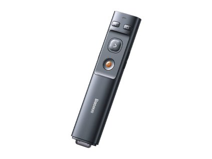 Multifunkčný diaľkový ovládač Baseus Orange Dot na prezentácie, s laserovým ukazovadlom (sivý)
