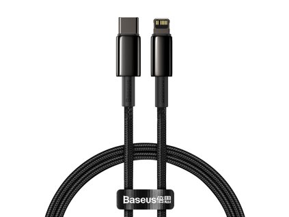 Kábel USB-C na Lightning Baseus Tungsten Gold, 20 W, 5 A, PD, 1 m (čierny)