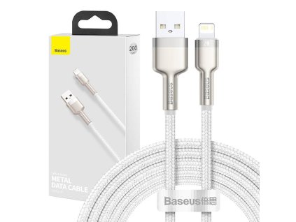 USB kábel pre Lightning Baseus Cafule, 2,4A, 2m (biely)