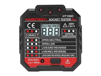 Skúšačka zásuviek s digitálnym displejom Habotest HT106D