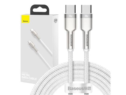 Kábel USB-C na USB-C Baseus Cafule, 100 W, 2 m (biely)