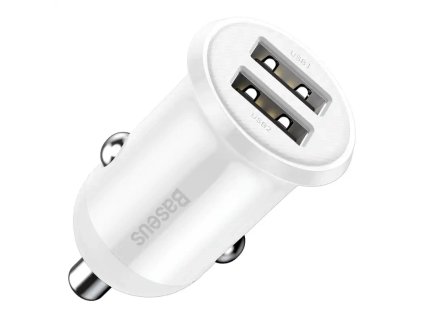 Baseus Grain Pro 2x USB 4,8A nabíjačka do auta (biela)