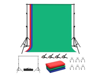 Podpera pozadia pre fotoštúdio Puluz 2x2m + pozadia 3 ks PKT5204