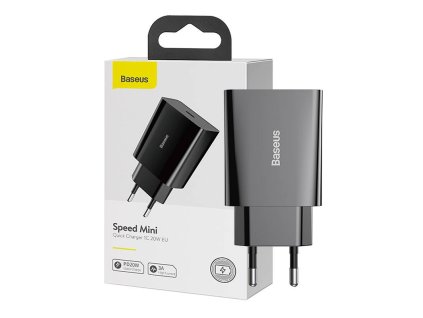 Rýchlonabíjačka Baseus Speed Mini, USB-C, PD, 3A, 20W (čierna)