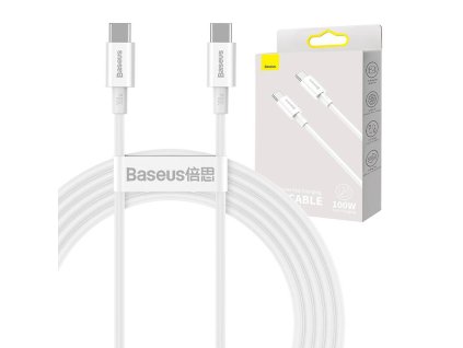 Kábel USB-C na USB-C Baseus Superior Series, 100 W, 2 m (biely)