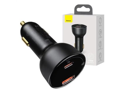 Nabíjačka do auta Baseus Superme USB, USB-C, 100 W (čierna)