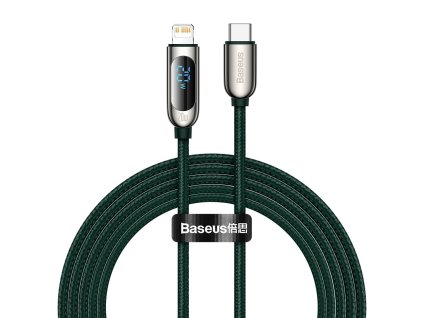 Kábel USB-C na Lightning Baseus Display, PD, 20 W, 2 m (zelený)