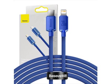 Baseus Crystal Shine kábel USB-C na Lightning, 20W, PD, 2 m (modrý)