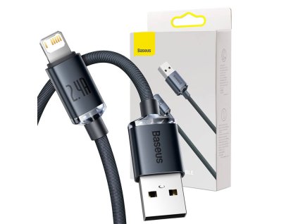 Kábel Baseus Crystal Shine USB na Lightning, 2,4 A, 2 m (čierny)