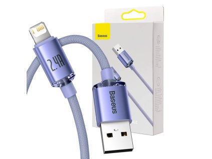 Baseus Crystal Shine kábel USB na Lightning, 2,4 A, 1,2 m (fialový)