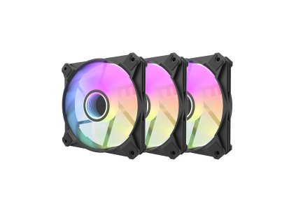 Súprava počítačových ventilátorov Darkflash INF8 ARGB, 3v1 120x120 (čierna)
