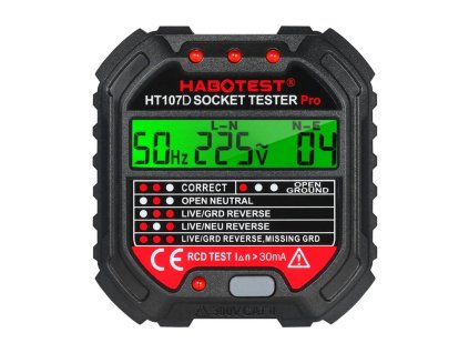 Tester zásuviek s digitálnym displejom Habotest HT107D