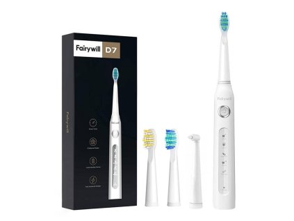 Sonická zubná kefka FairyWill 507 so súpravou koncoviek (biela)