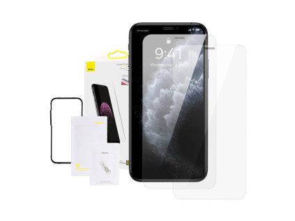 Baseus 0,3 mm celosklenená fólia z tvrdeného skla (balenie 2 ks) pre iPhone XS Max / 11 Pro Max 6,5 palca