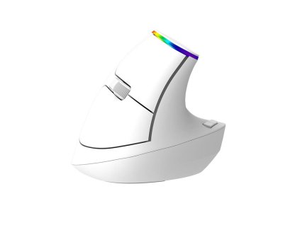 Bezdrôtová vertikálna myš Delux M618C 2.4G 1600DPI RGB (biela)