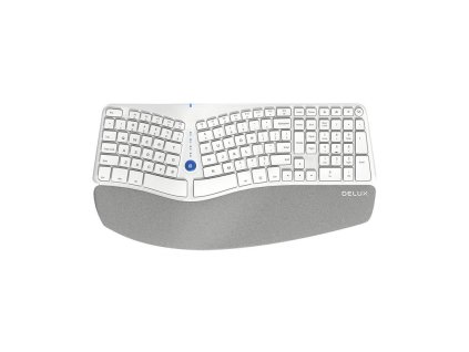 Ergonomická bezdrôtová klávesnica Delux GM901D BT+2.4G (biela)