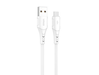 Kábel USB na Micro USB VFAN Colorful X12, 3A, 1 m (biely)