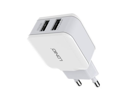 Sieťová nabíjačka LDNIO A2202, 2x USB, 12 W (biela)