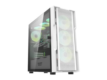 Počítačová skriňa Darkflash DK431 + 4 ventilátory (biela)