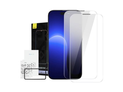 Baseus Crystal Tvrdené sklo odolné voči prachu 0,3 mm pre iPhone 14 Pro (2 ks)