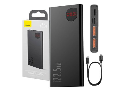 Powerbanka Baseus Adaman Metal, 10000 mAh, 22,5 W (čierna)