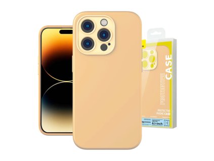 Puzdro Baseus Liquid Silica Gel pre iPhone 14 Pro (žlté) + tvrdené sklo + čistiaca súprava