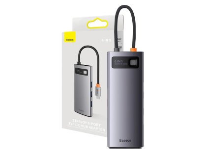 Rozbočovač 6v1 Baseus série StarJoy, USB-C na HDMI + 3 x USB 3.0 + USB-C PD + RJ45