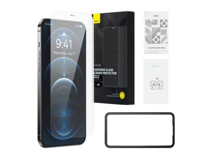 Baseus Schott HD tvrdené sklo s prachovým filtrom 0,3 mm pre iPhone 12 Pro Max