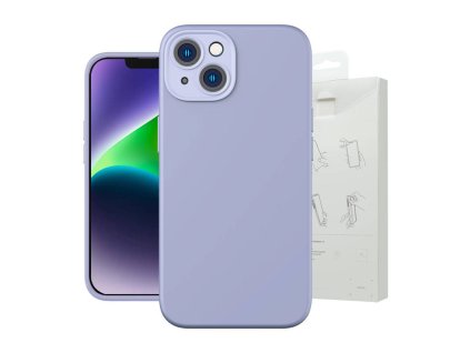 Puzdro Baseus Liquid Silica Gel pre iPhone 14 Plus (levanduľové)+ tvrdené sklo + čistiaca súprava