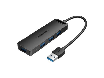 Rozbočovač USB 3.0 so 4 portami a napájaním Vention CHLBD 0,5 m čierny