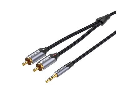 Audio kábel 2xRCA na 3,5 mm Vention BCNBJ 5 m (sivý)