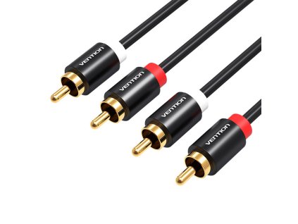 Audio kábel 2xRCA samec na 2xRCA samec Vention VAB-R06-B200 2m (čierny)