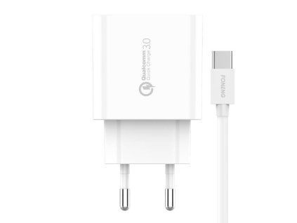 Sieťová nabíjačka Foneng EU46 18 W, 1xUSB, QC 3.0 + kábel USB typu C