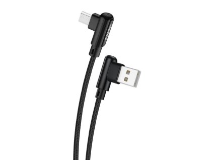 Šikmý kábel USB na Micro USB Foneng X70, 3A, 1 m (čierny)
