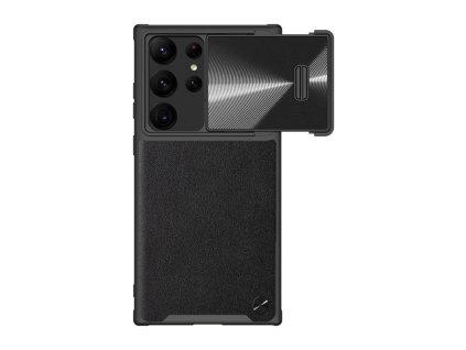 Nillkin CamShield Kožené puzdro pre Samsung Galaxy S23 Ultra (čierne)