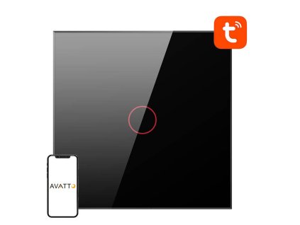 Dotykový spínač WiFi Avatto TS02-EU-B1 Single TUYA (čierny)