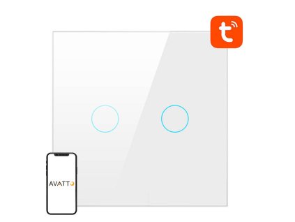 Dotykový spínač WiFi Avatto TS02-EU-W2 Double TUYA (biely)