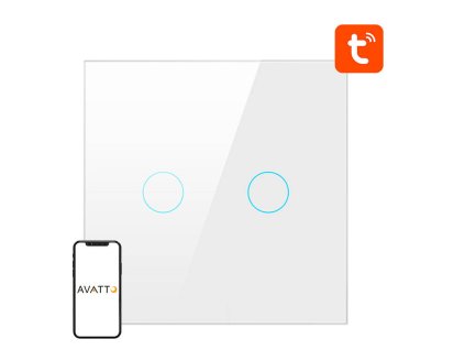 Dotykový spínač Avatto ZigBee ZTS02-EU-W2 Dual TUYA (biely)